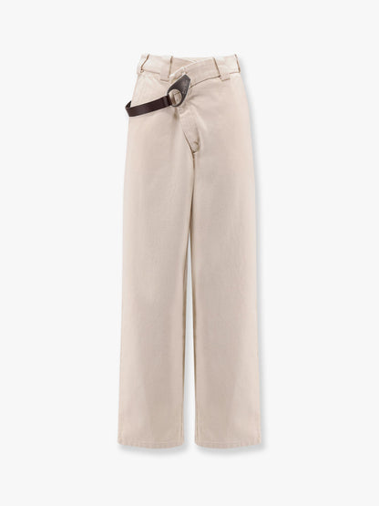 Pinko Reimagine By Pinko X Patrick Mc Dowell Cotton Trousers With Crossover And Belt