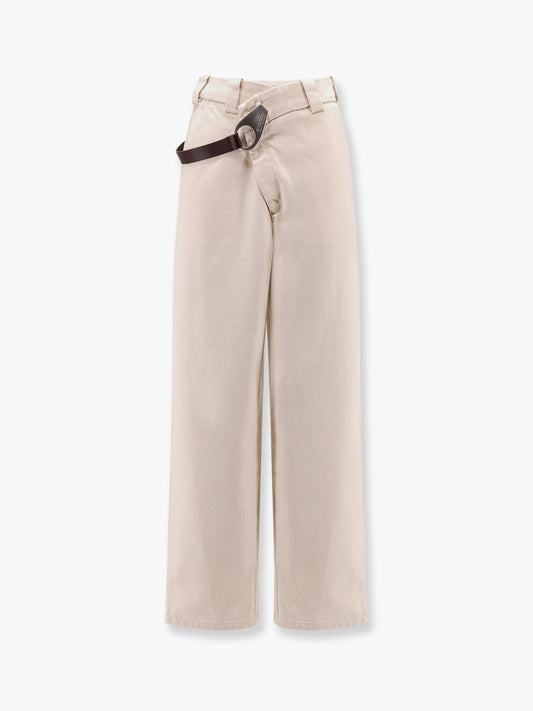 Pinko Reimagine By Pinko X Patrick Mc Dowell Cotton Trousers With Crossover And Belt