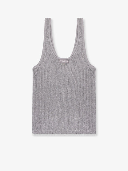 Pinko Noha Viscose And Metallized Fibre Tank Top