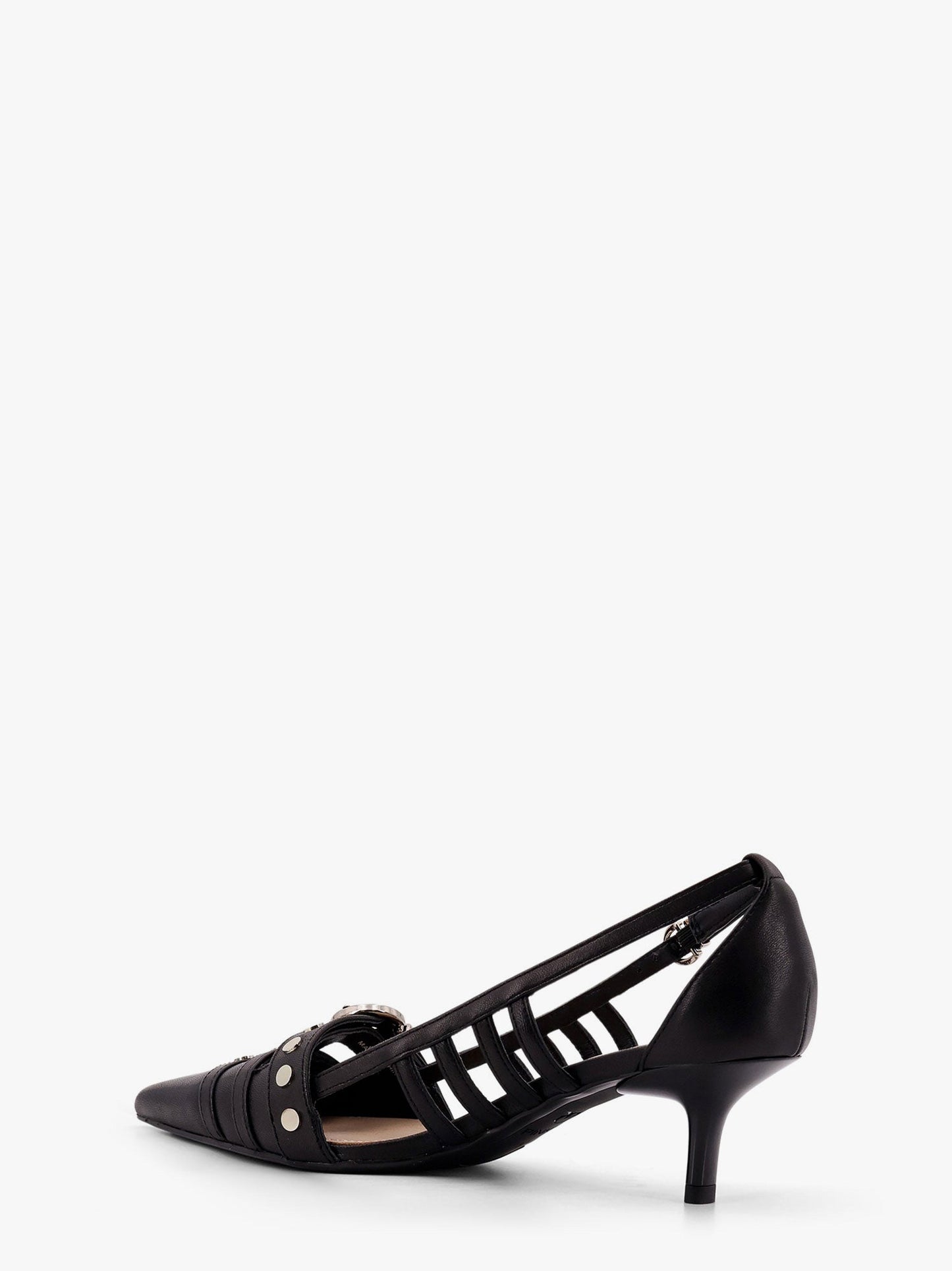 Pinko Leather Gloria Décolleté With Metal Buckle Detail On The Front