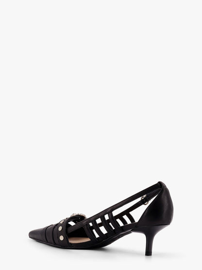 Pinko Leather Gloria Décolleté With Metal Buckle Detail On The Front