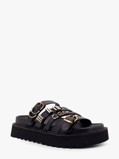 Pinko Leather Sandals With Metal Details