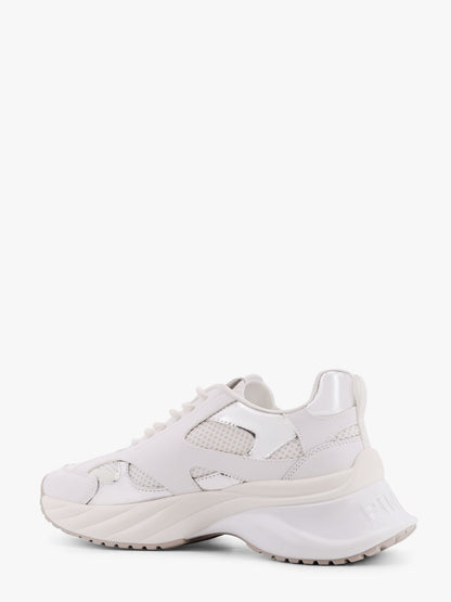 Pinko Ariel Leather Mesh And Leather Sneakers With Love Birds Detail