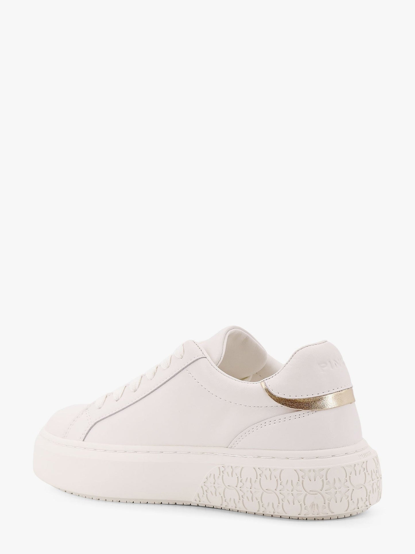 Pinko Yoko 12 Leather Sneakers With Lateral Love Birds Detail