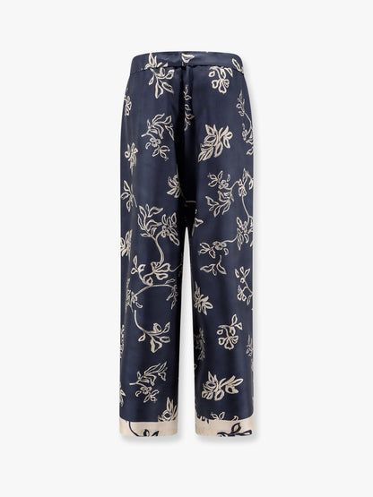 'S Max Mara Cinzia Silk Trouser With Floral Print