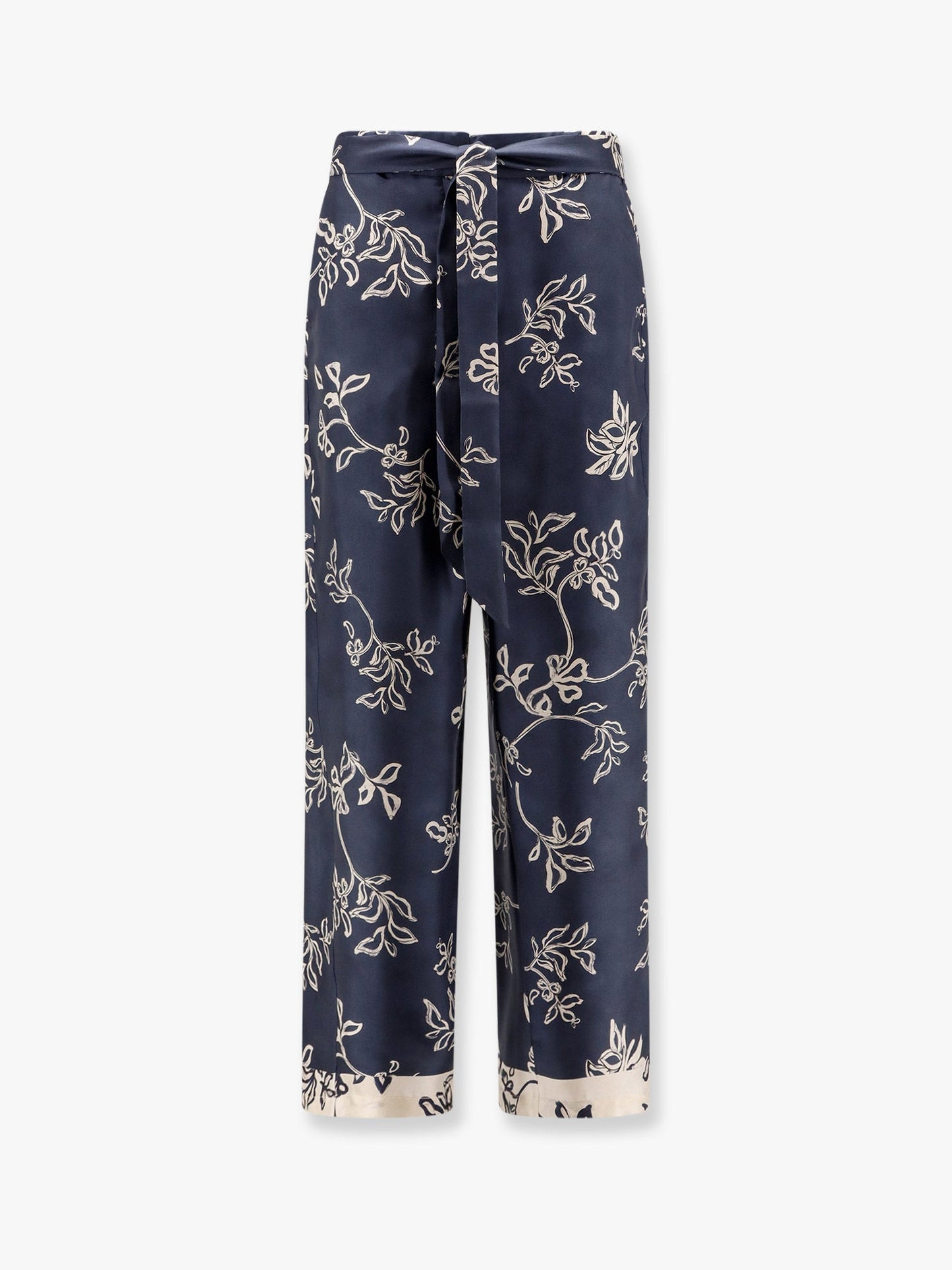 'S Max Mara Cinzia Silk Trouser With Floral Print