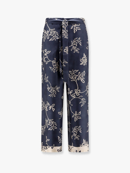 'S Max Mara Cinzia Silk Trouser With Floral Print
