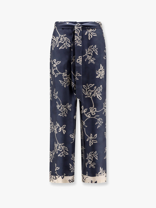 'S Max Mara Cinzia Silk Trouser With Floral Print