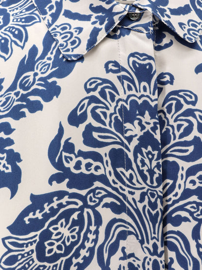 'S Max Mara Camelia Printed Silk Long Chemisier Dress