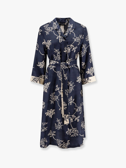 'S Max Mara Timeo Kaftan Silk Dress With Floral Print