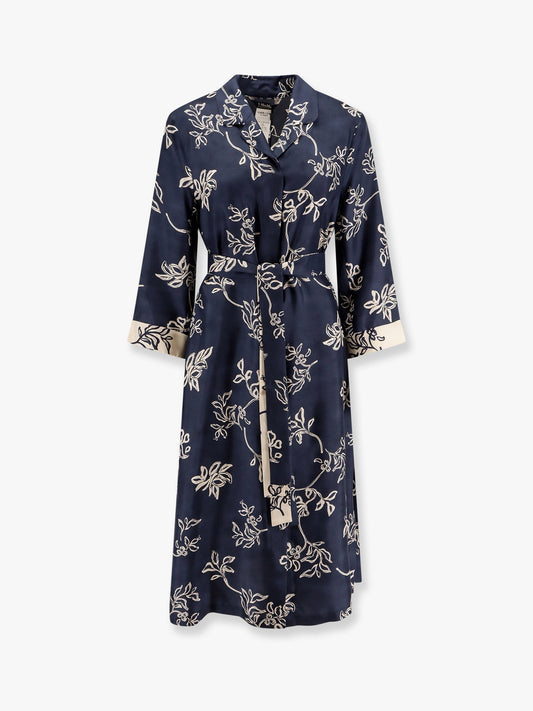'S Max Mara Timeo Kaftan Silk Dress With Floral Print