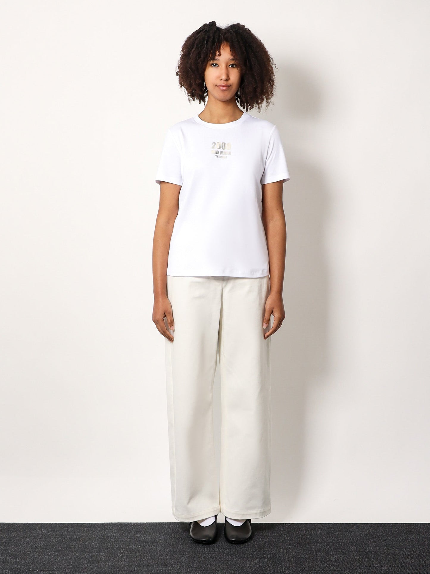 'S Max Mara Quieto Cotton T Shirt With Print On The Front