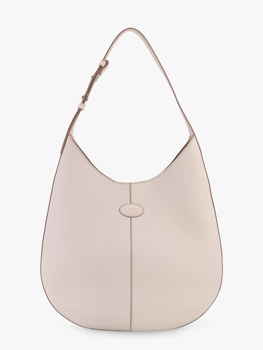 Tod's Leather Shoulder Bag With Frontal Logo Patch
