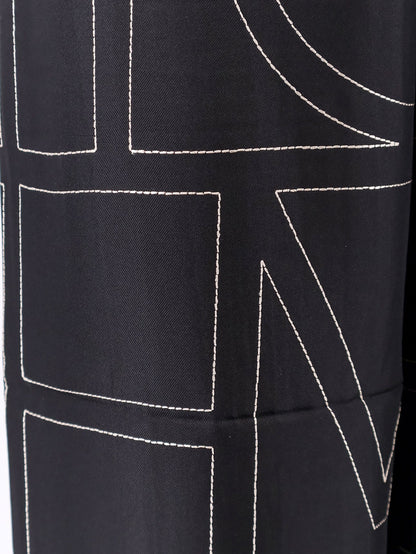 Toteme Silk Pajamas Trouser With Monogram Embroidery