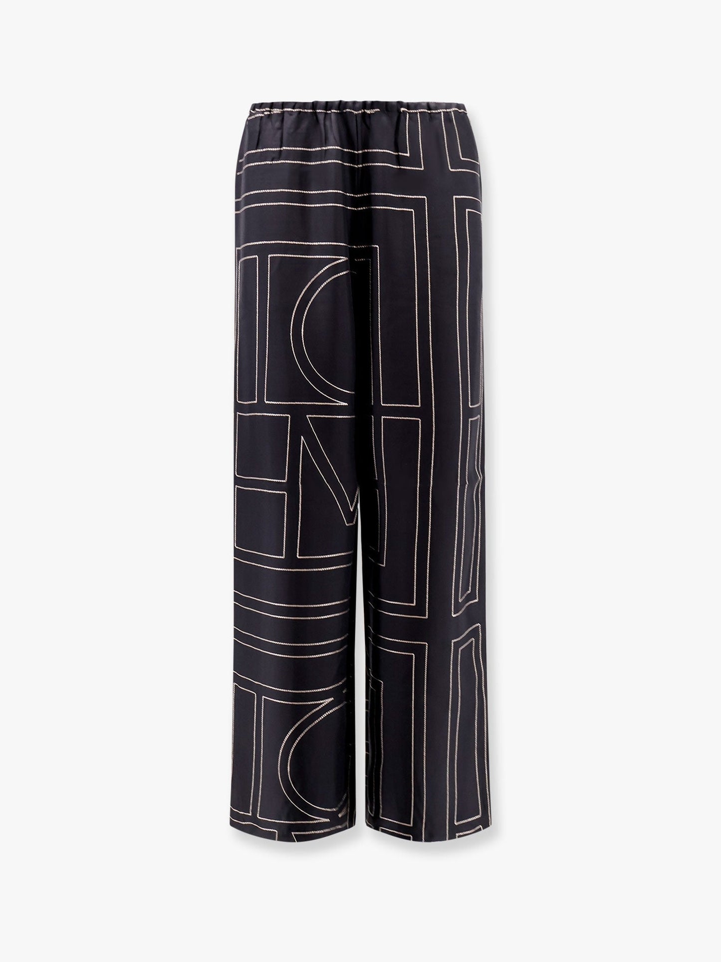 Toteme Silk Pajamas Trouser With Monogram Embroidery