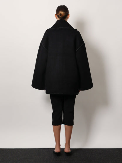 Toteme Wool Blend Coat With Embroidery And Scarf