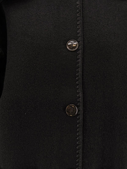 Toteme Wool Blend Coat With Embroidery And Scarf
