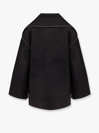 Toteme Wool Blend Coat With Embroidery And Scarf
