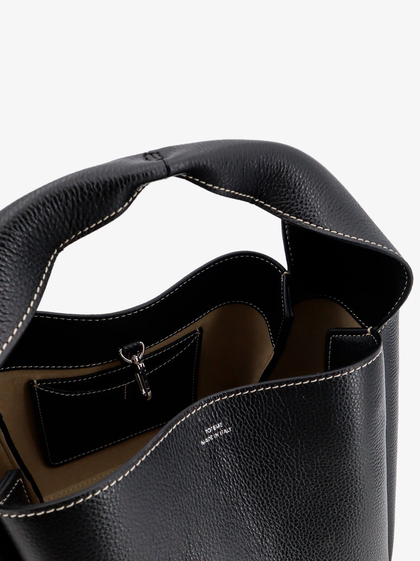 Toteme Leather Bucket Bag With Contrasting Stitching