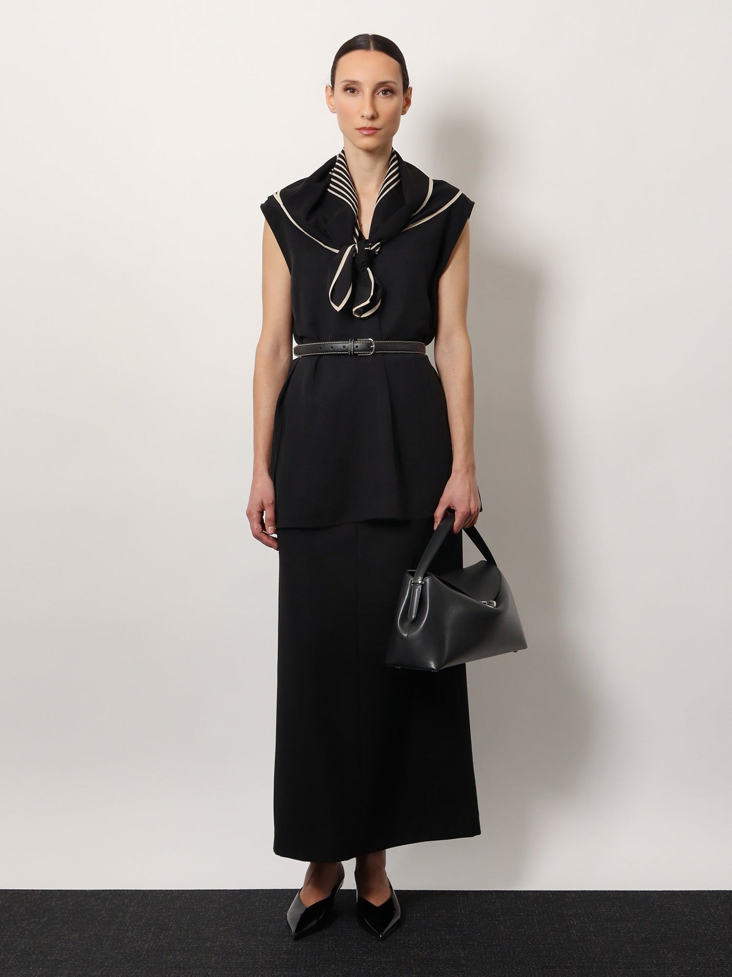 Toteme T Lock Leather Handbag With Frontal Monogram