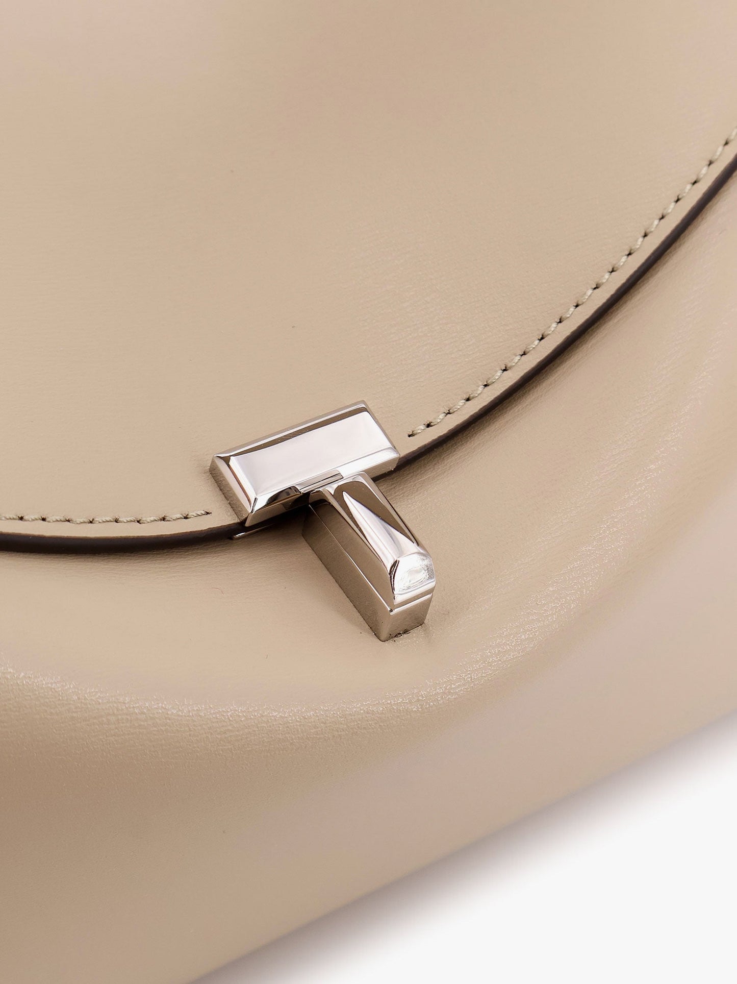 Toteme T Lock Leather Handbag With Frontal Monogram