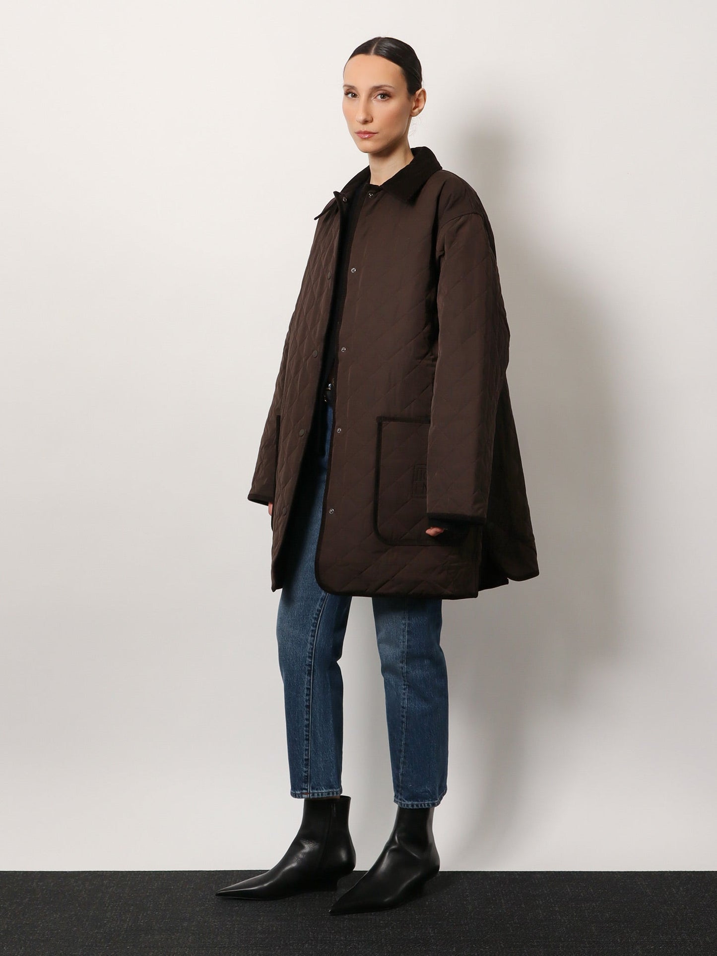 Toteme Recycled Nylon Jacket With Velvet Profiles