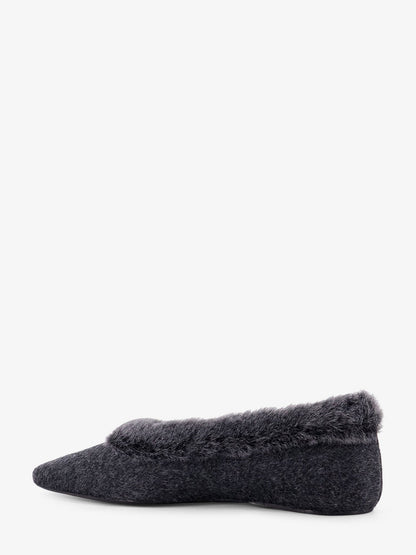 Toteme Shearling Edge Wool Ballerinas