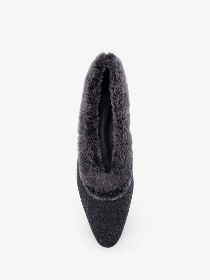 Toteme Shearling Edge Wool Ballerinas