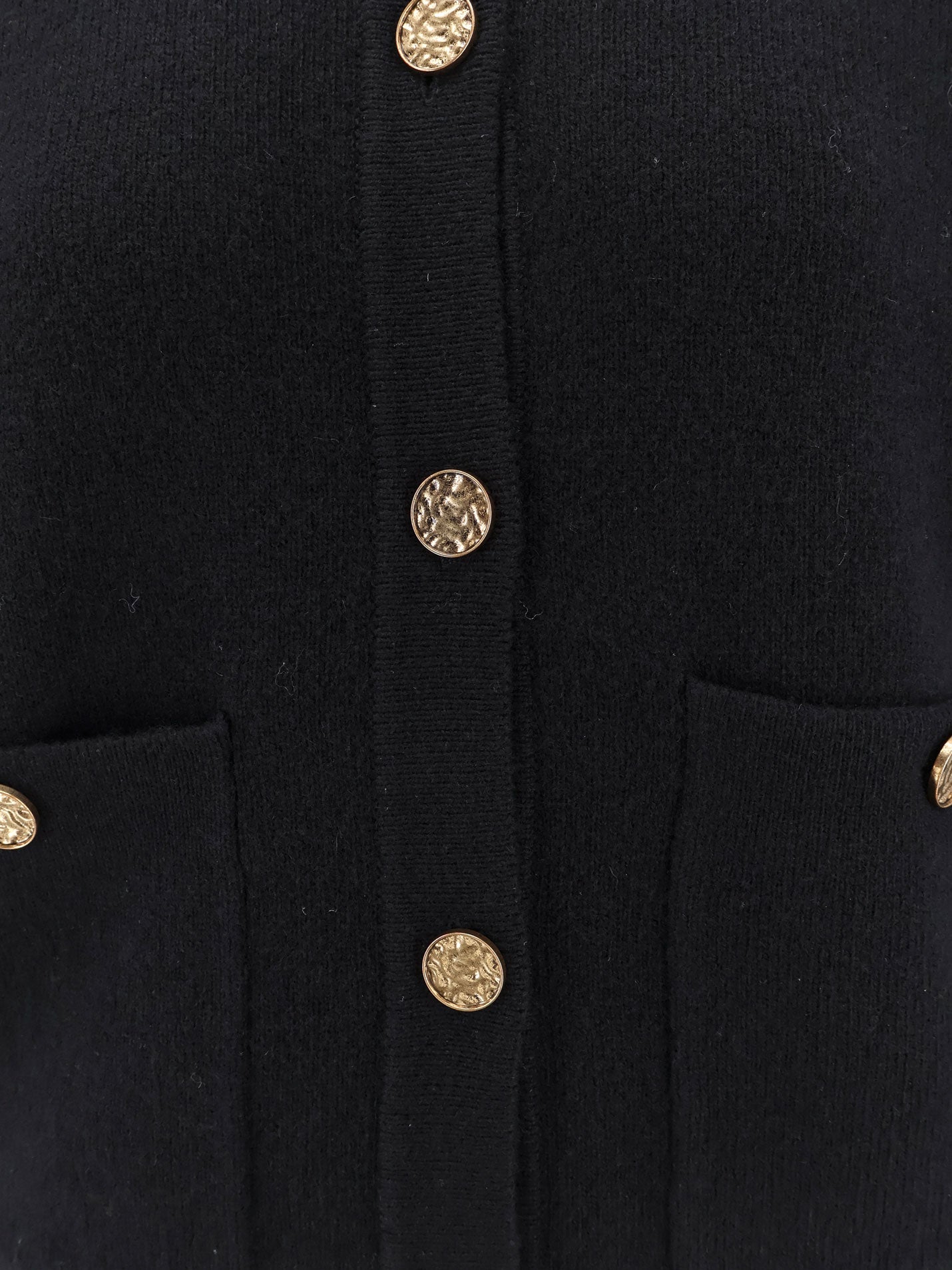 Toteme Wool And Cashmere Cardigan With Hammered Metal Buttons