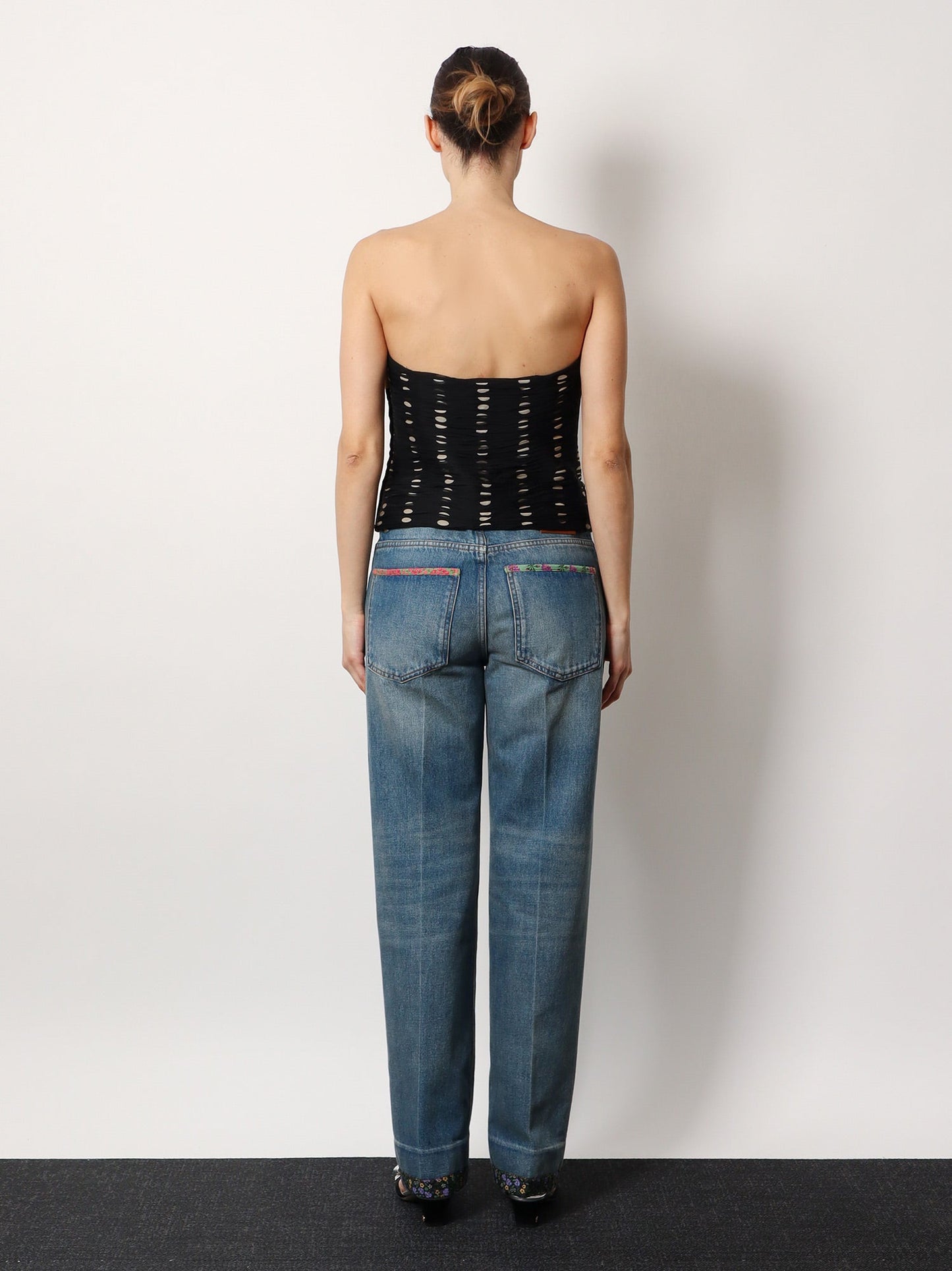 Valentino Plusdepois Print Chiffon Top With Handmade Draping And Bow Detail