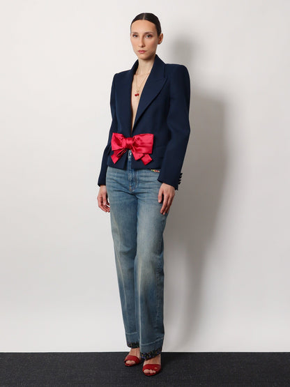 Valentino Jeans With Floral Print Fabric Border Detail