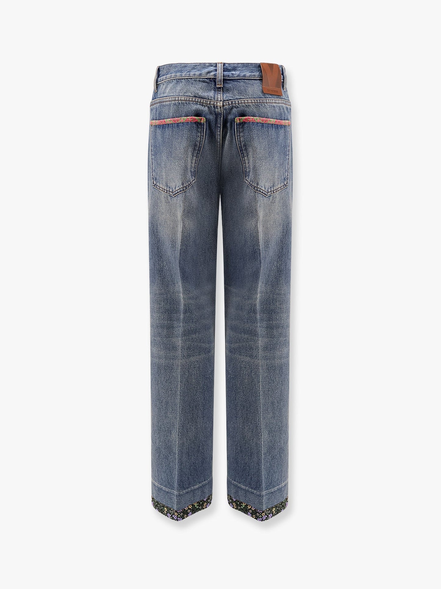 Valentino Jeans With Floral Print Fabric Border Detail