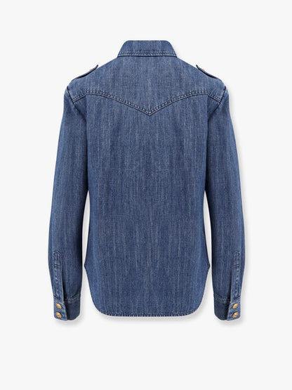 Valentino Denim Shirt With Vlogo Buttons
