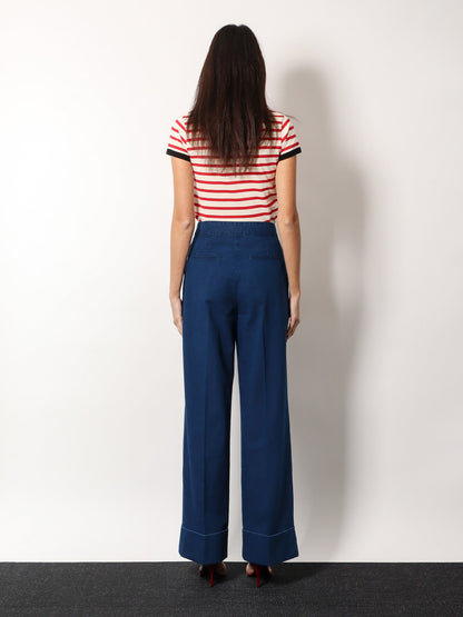 Valentino Wide Fit Bottom Fold Jeans