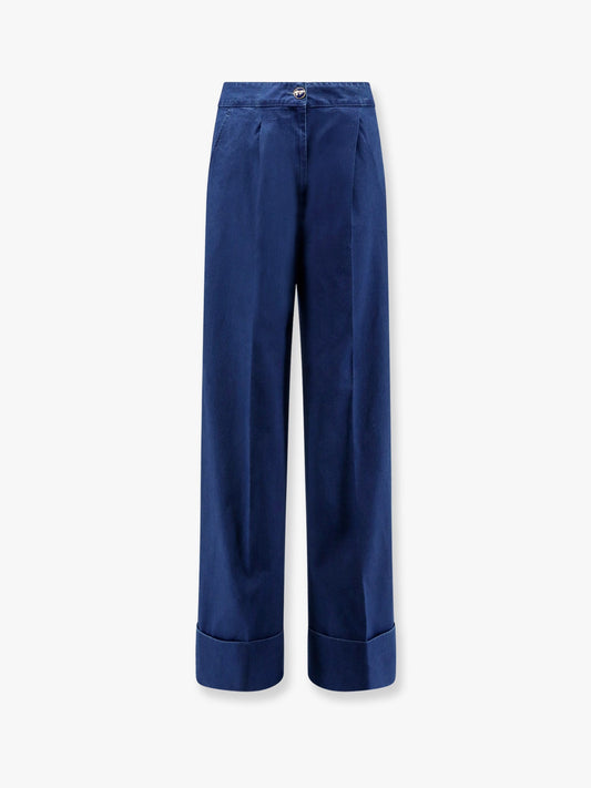 Valentino Wide Fit Bottom Fold Jeans