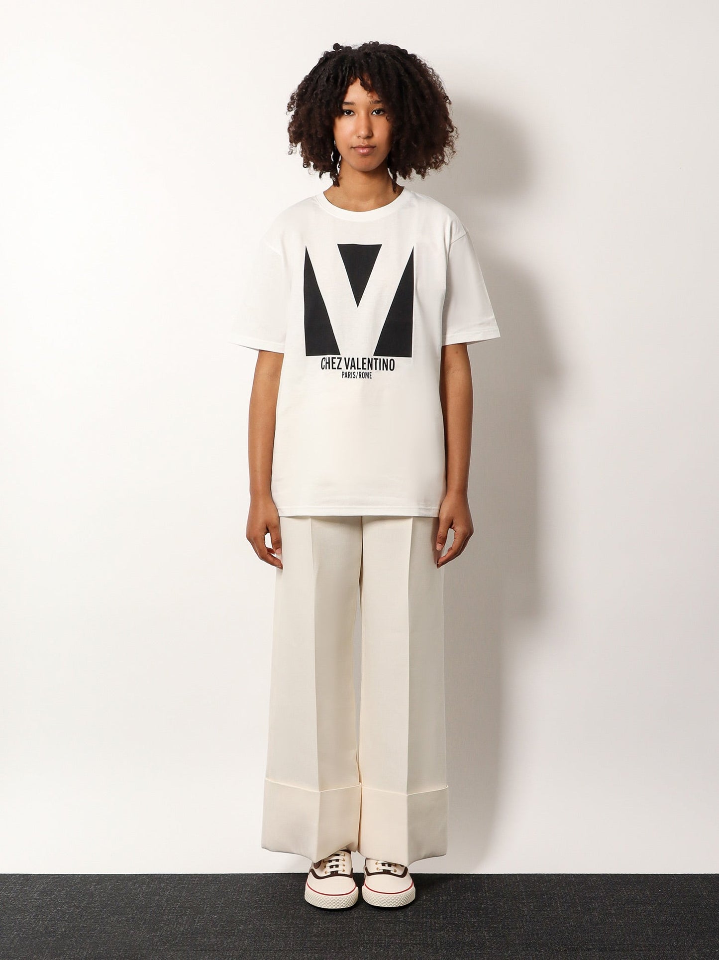 Valentino Cotton T Shirt With Chez Valentino Print