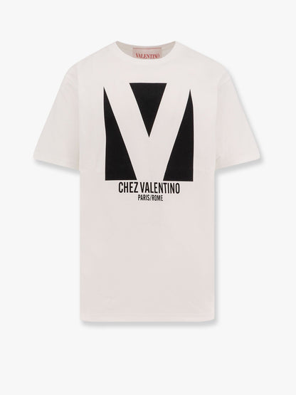 Valentino Cotton T Shirt With Chez Valentino Print