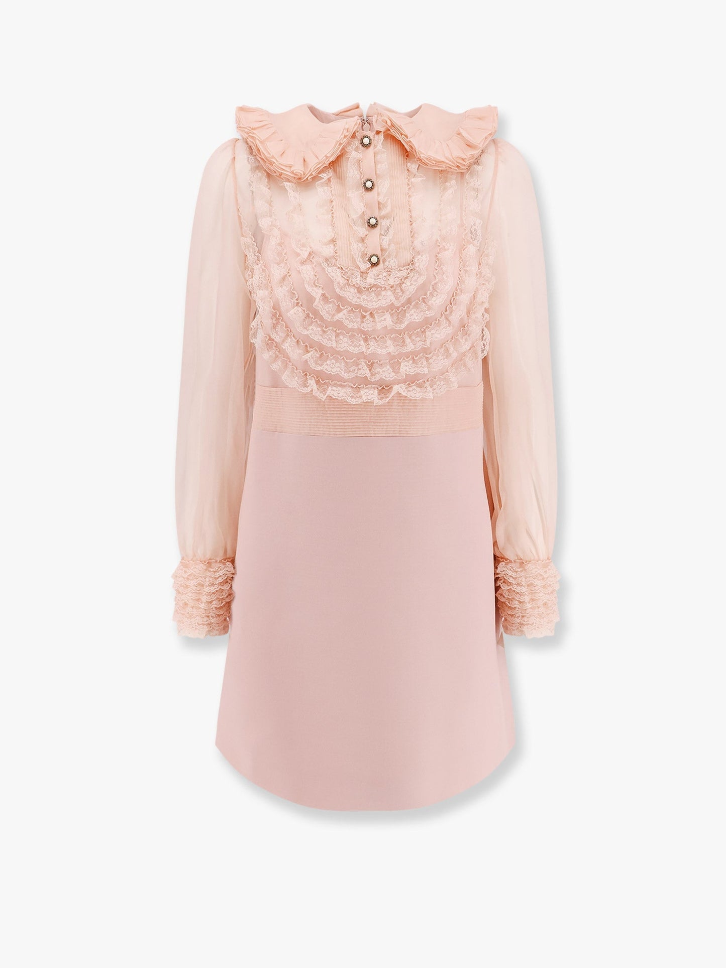Valentino Couture Crepe Dress With Laces Profiles