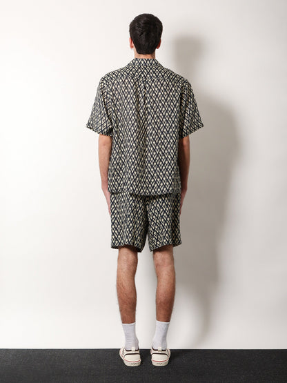 Valentino Valentino Linen Shirt With Toute La V All Over Print