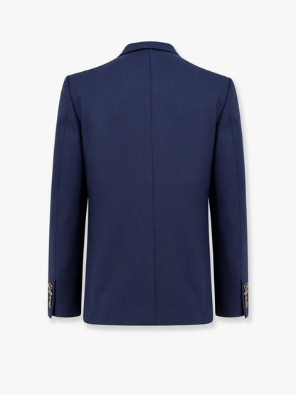 Valentino Virgin Wool Blazer With Logoed Buttons
