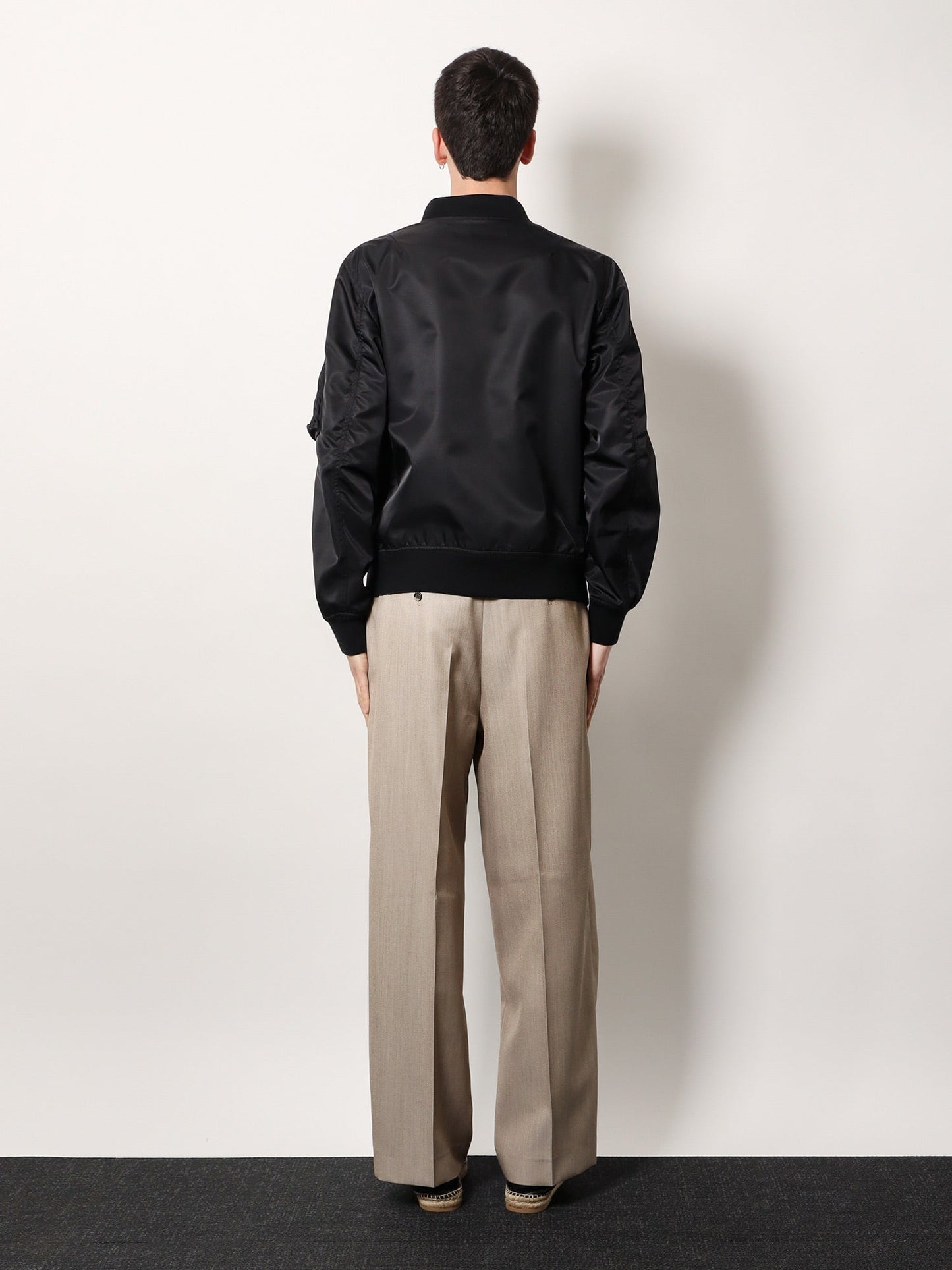 Valentino Nylon Bomber With Leather Patch And Vlogo Detail