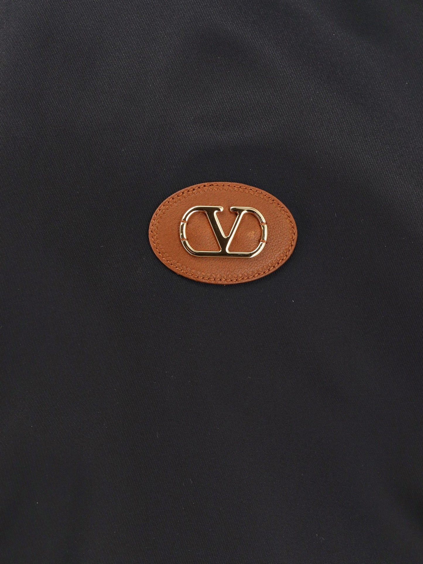 Valentino Nylon Bomber With Leather Patch And Vlogo Detail