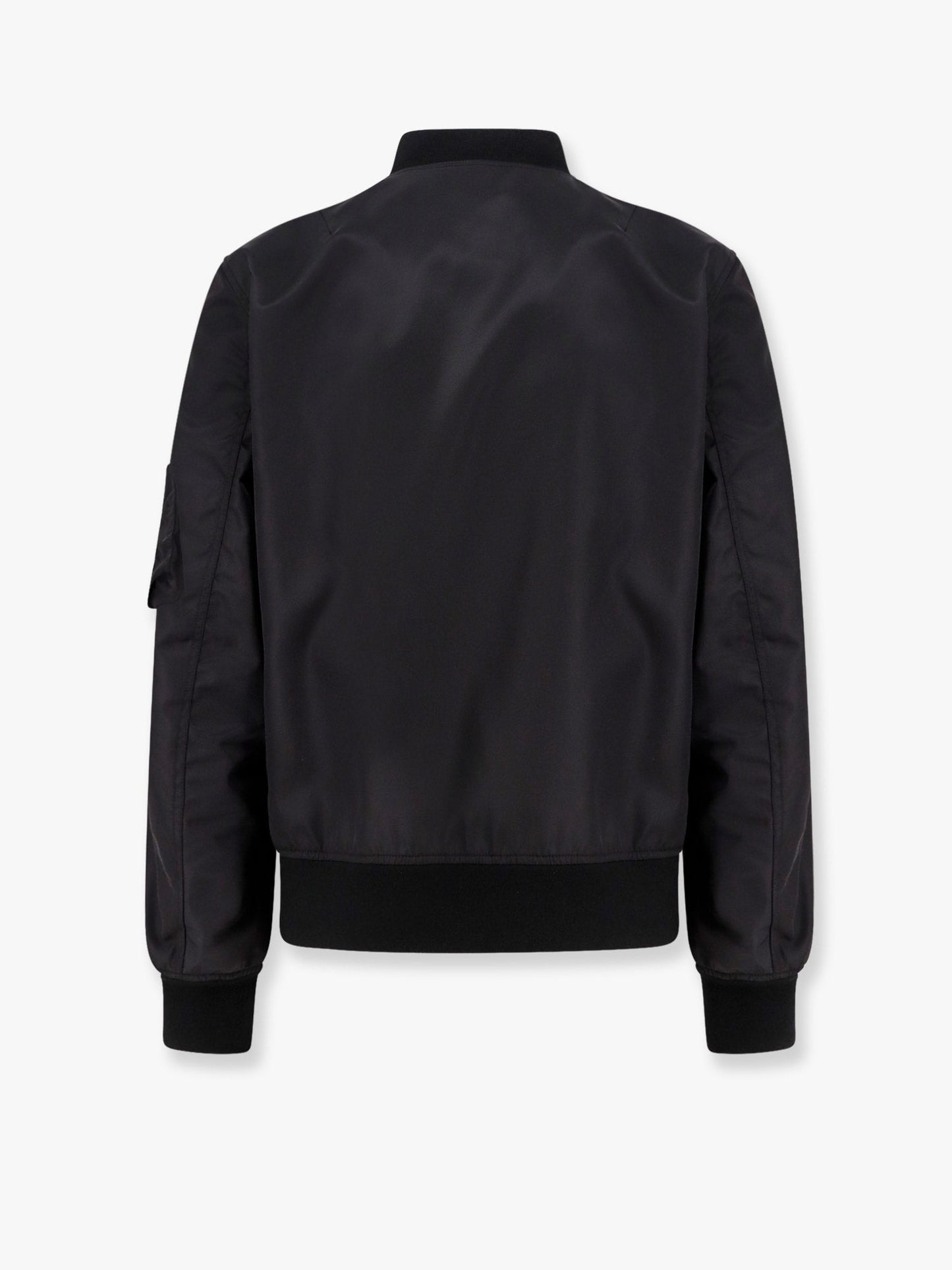 Valentino Nylon Bomber With Leather Patch And Vlogo Detail