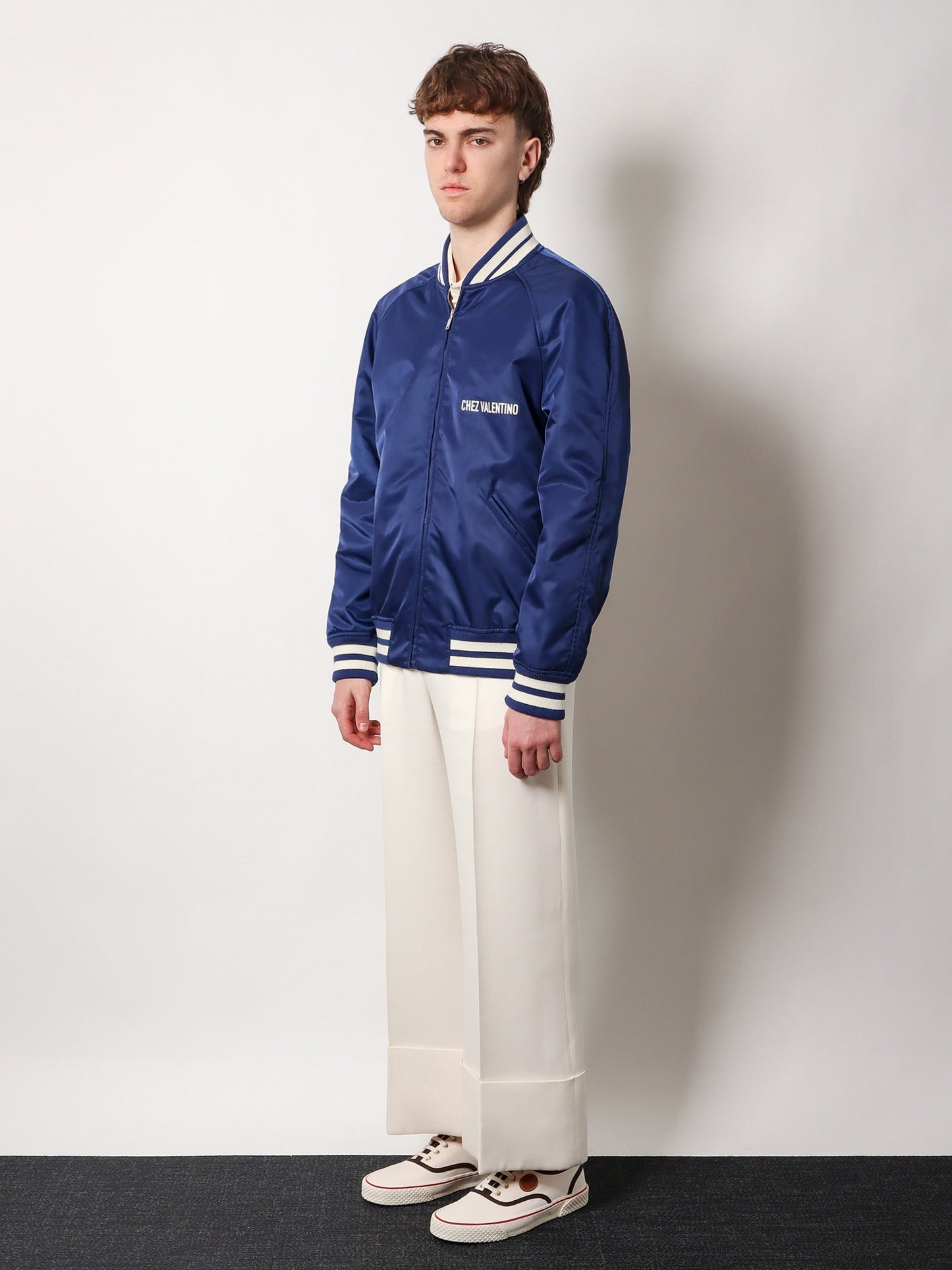 Valentino Nylon Jacket With Frontal And Back Chez Valentino Print
