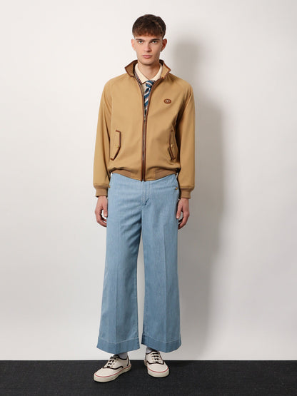 Valentino Cotton Jacket With Leather Profiles