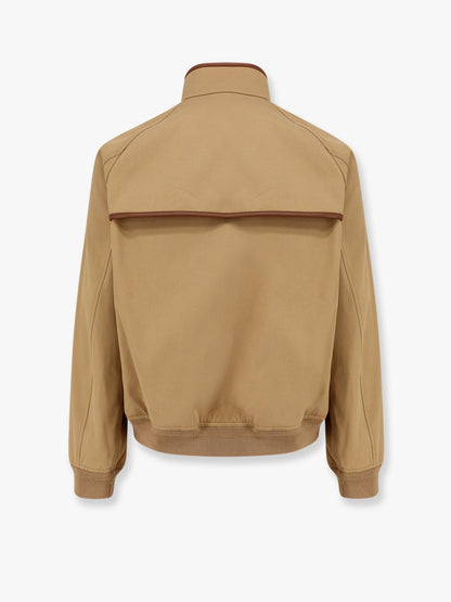 Valentino Cotton Jacket With Leather Profiles