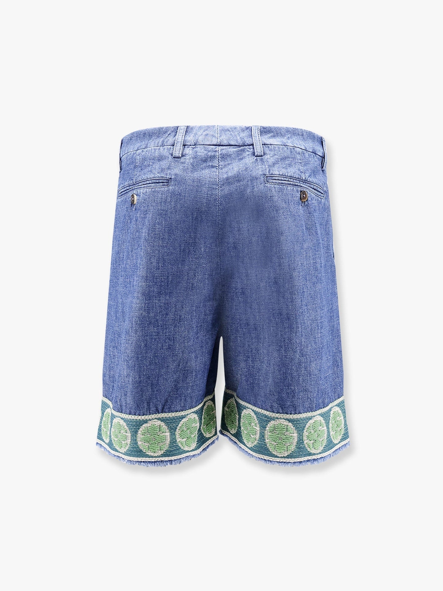 Valentino Denim Shorts With Embroidery On The Bottom
