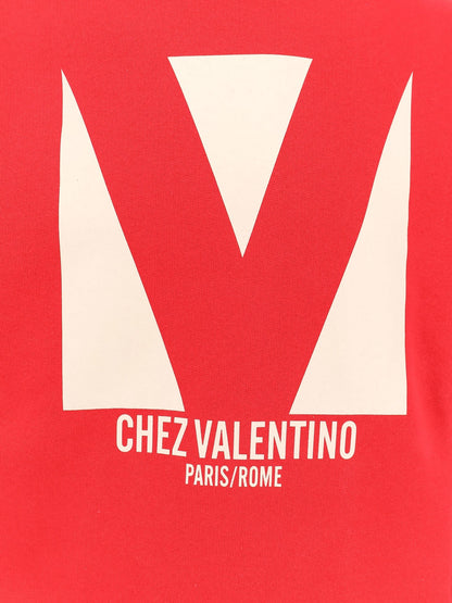 Valentino Cotton Sweatshirt With Frontal Chez Valentino Print