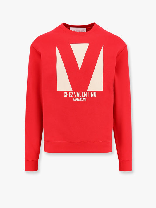 Valentino Cotton Sweatshirt With Frontal Chez Valentino Print