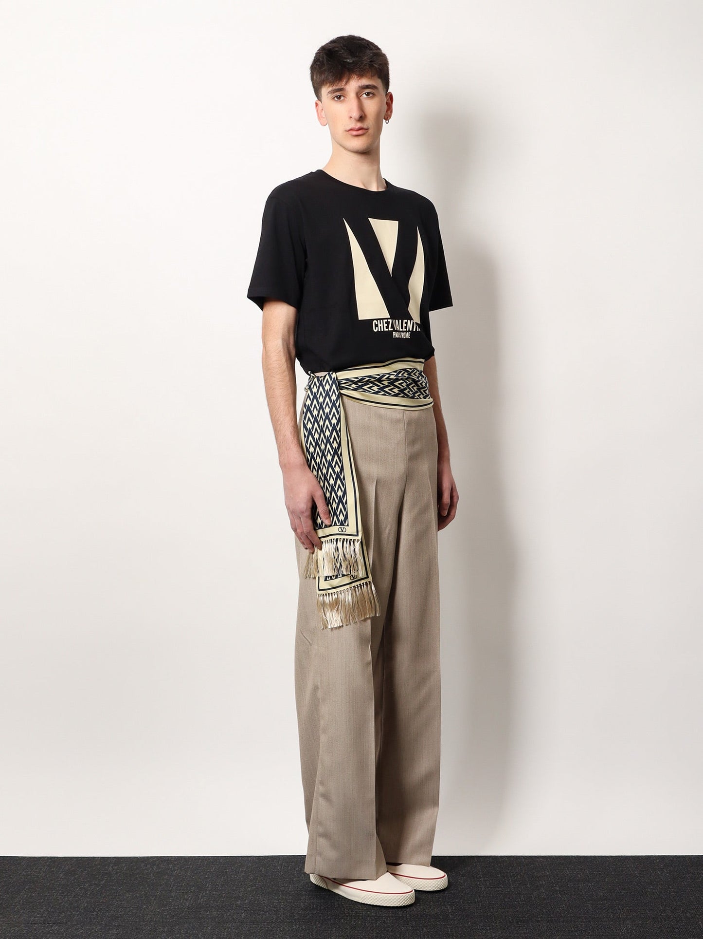 Valentino Cotton T Shirt With Chez Valentino Print